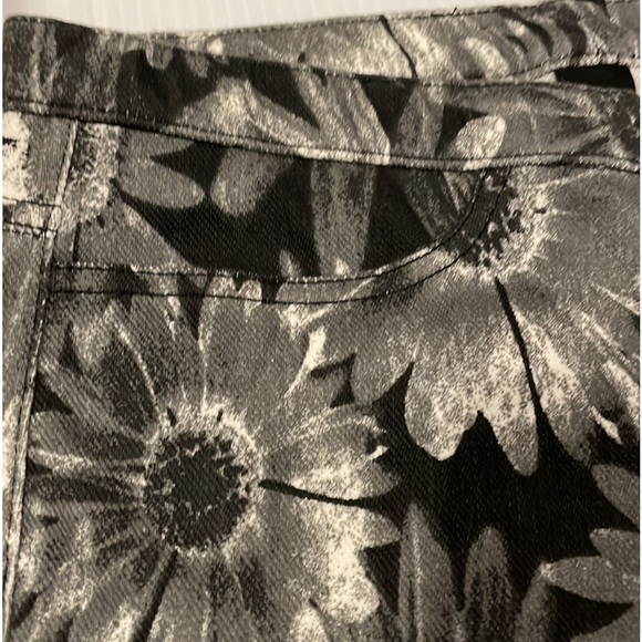 HUE Denim Print Skinny Jeans Leggings w/Stretch Blk /Gray / White Women’s S - Picture 7 of 15